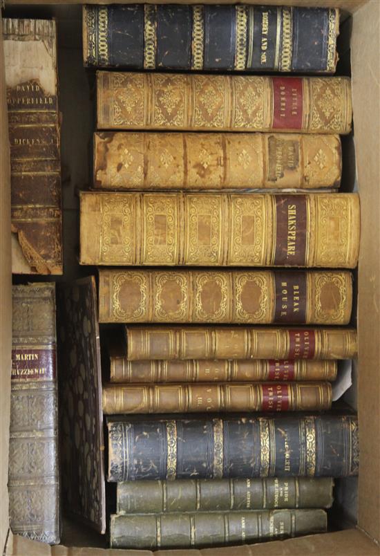 Old leather and cloth - A miscellany of mostly 19th and early 20th century books, including some Dickens first editions